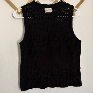 Universal Thread Black Open-Knit Sleeveless Tank